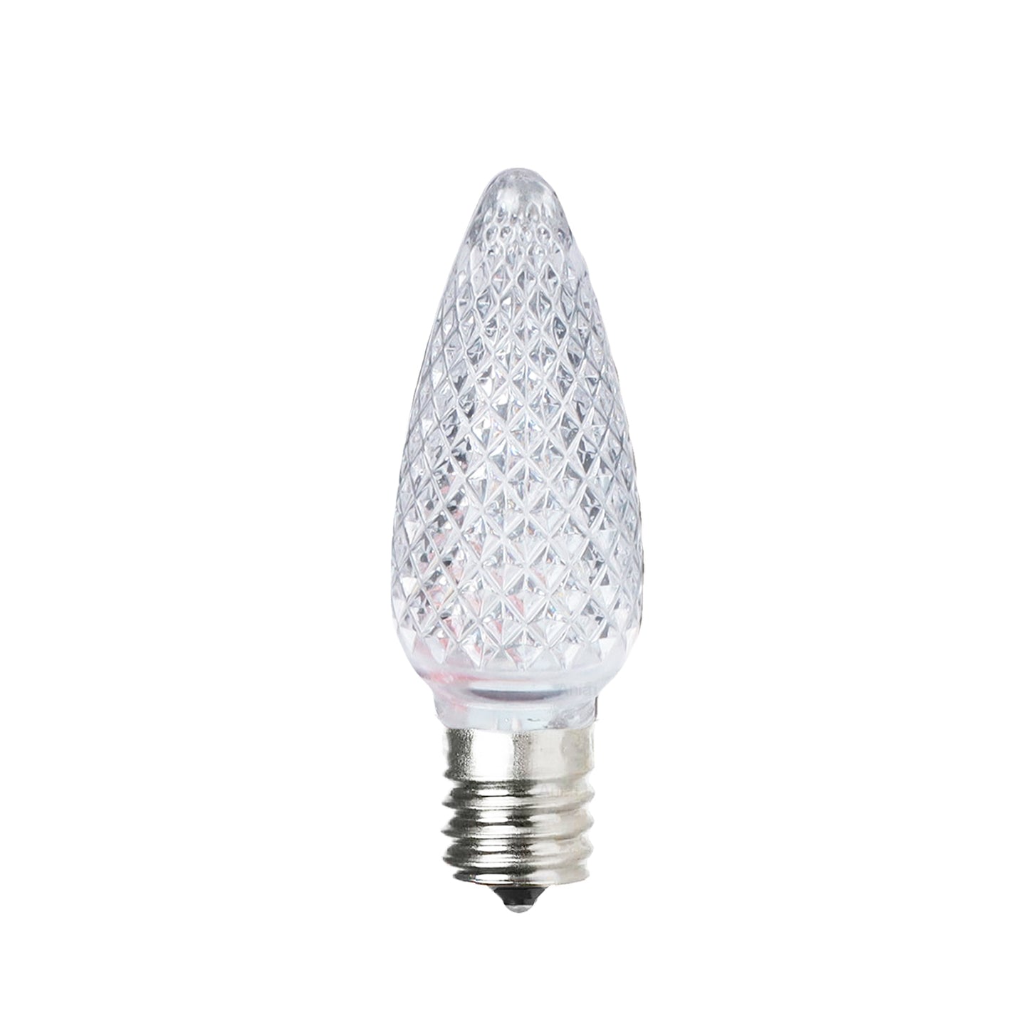 C9 Faceted LED Christmas Light Bulbs - 6000K Cool White