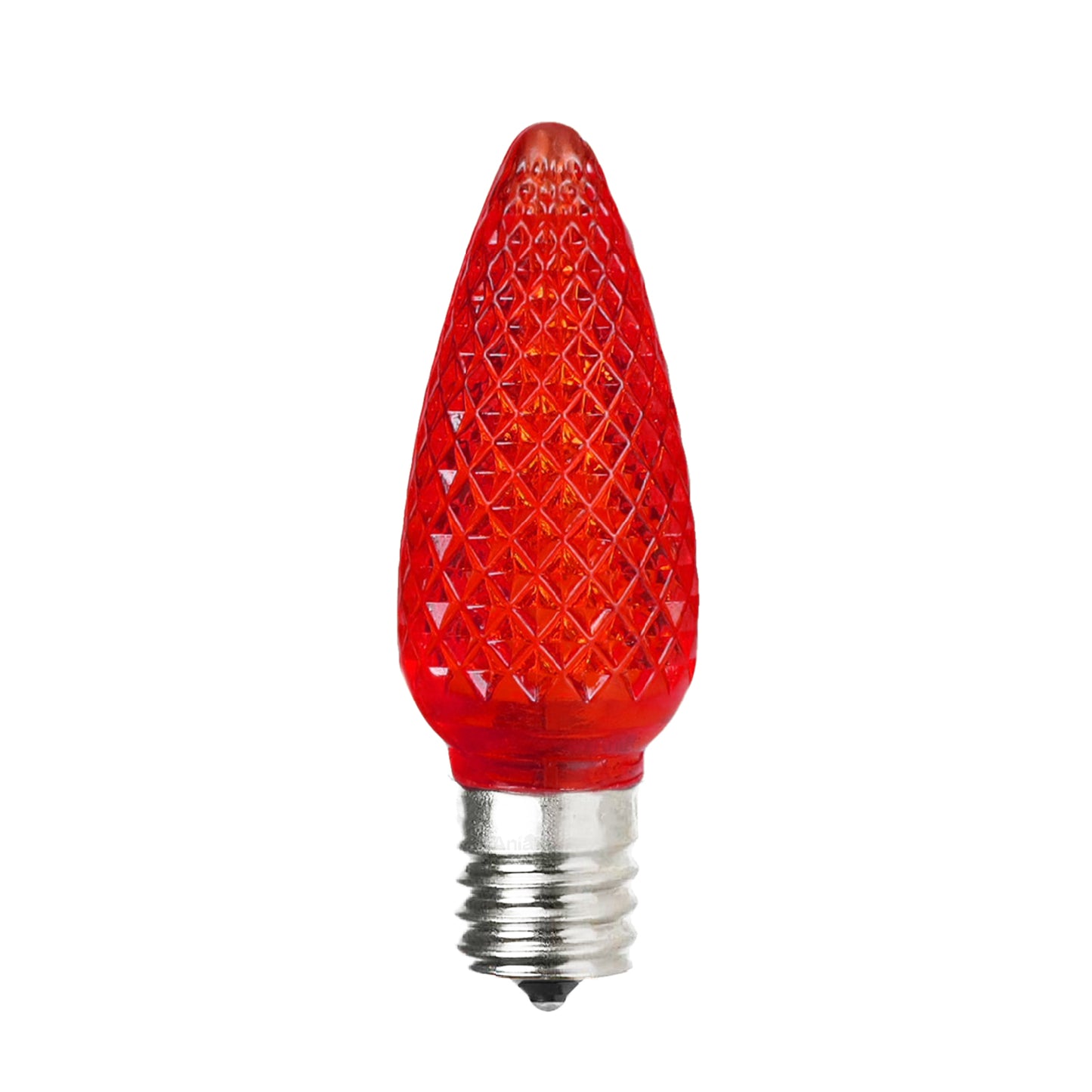 C9 Faceted LED Christmas Light Bulbs - Red