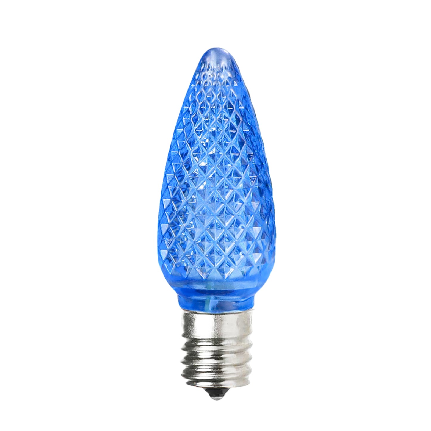 C9 Faceted LED Christmas Light Bulbs - Blue