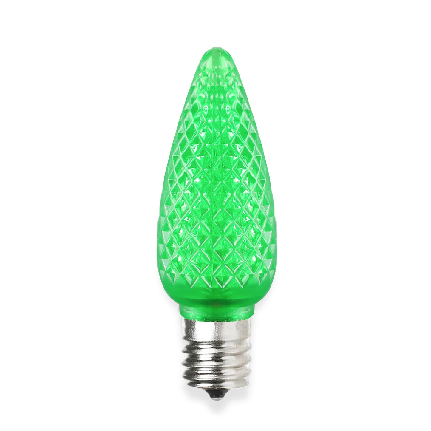 C9 Faceted LED Christmas Light Bulbs - Green