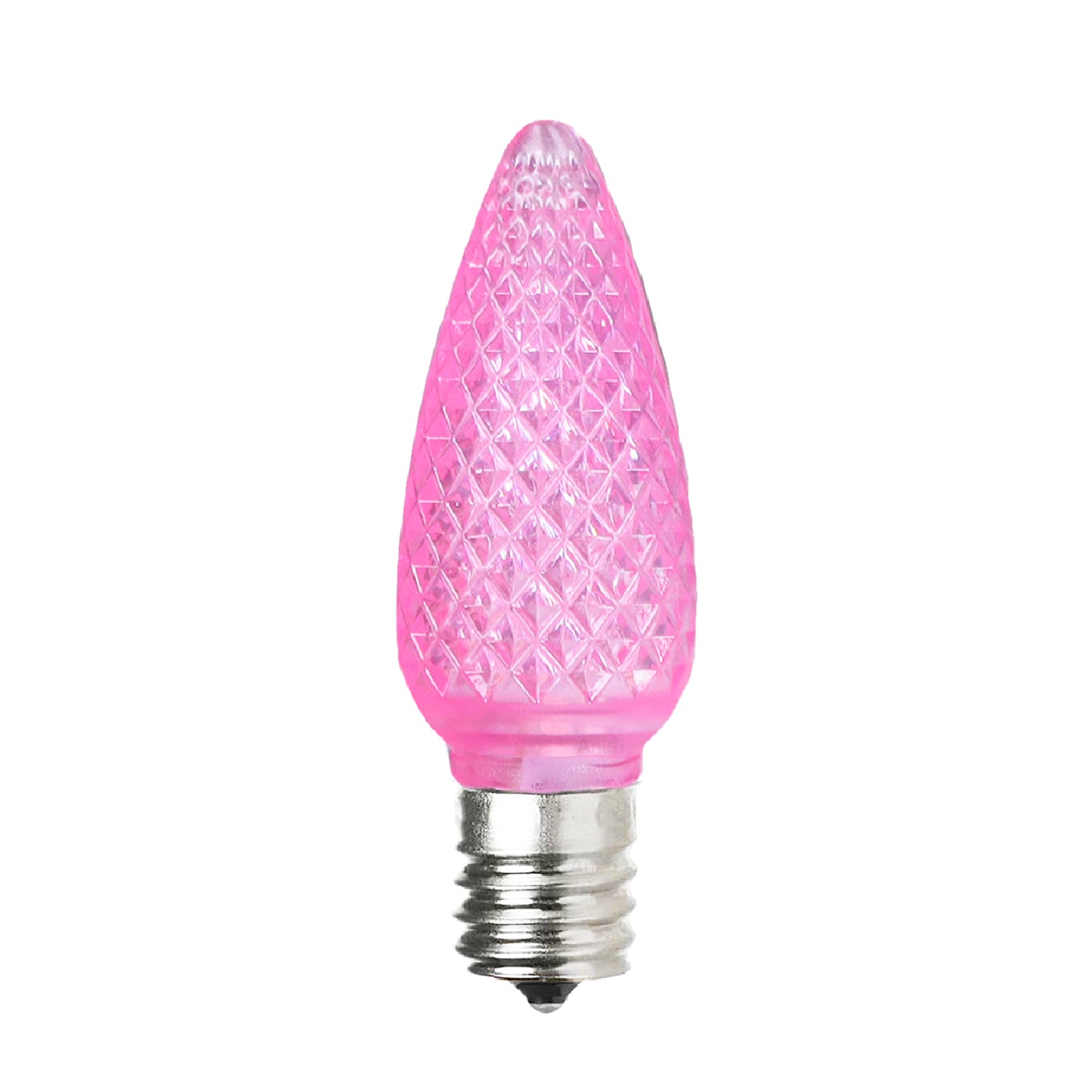 C9 Faceted LED Christmas Light Bulbs - Pink