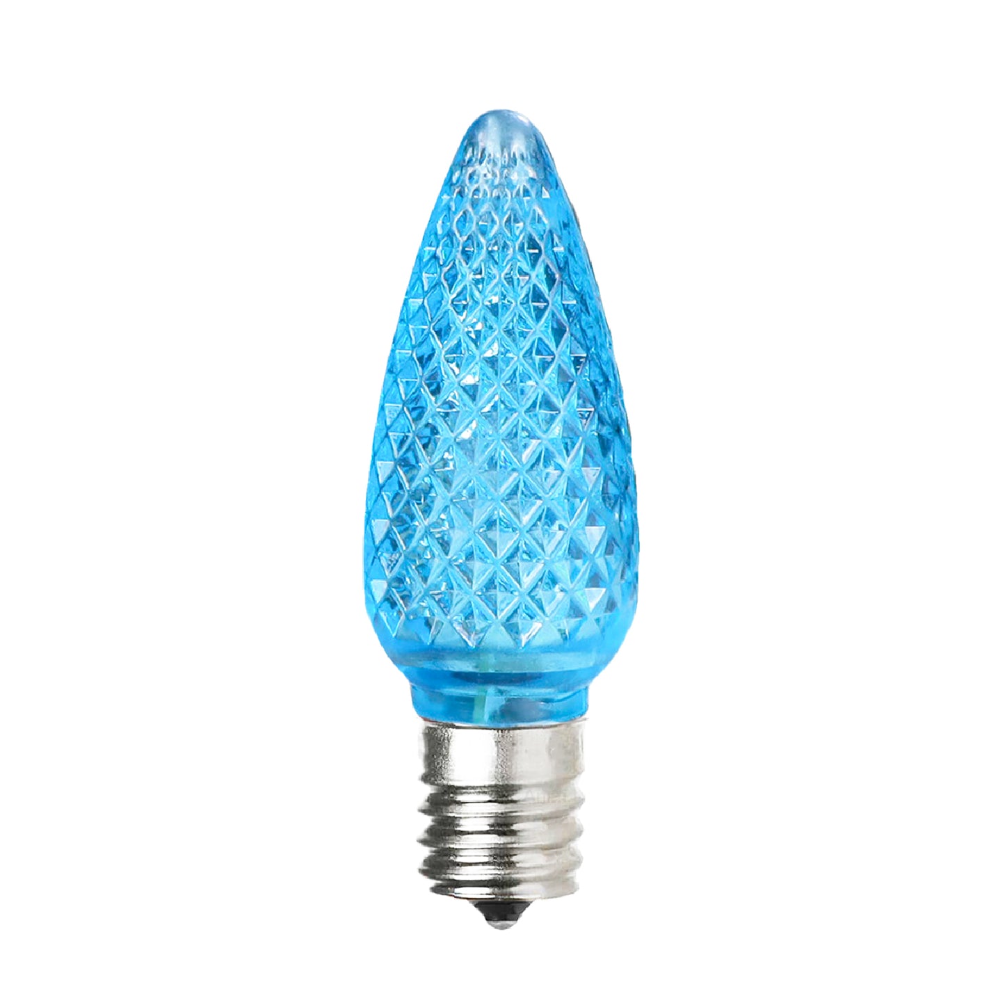 C9 Faceted LED Christmas Light Bulbs - Teal