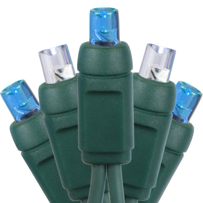 5mm 70-LED Green Wire Light String, 6 Inch Bulb Spacing, Blue & Cool White