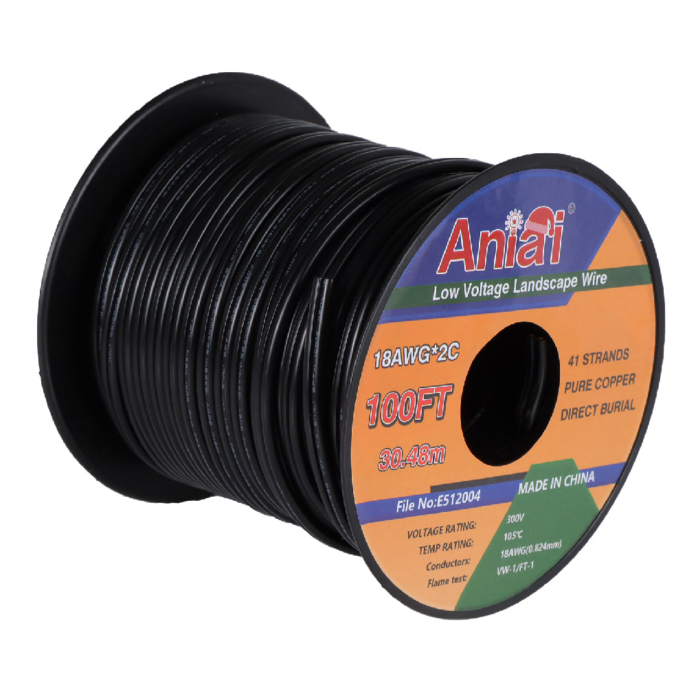 SPT-2 18/2 100' Zip Cord, Black
