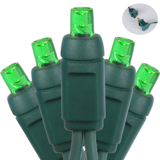5mm 100-LED Green Wire Light String, 6 Inch Bulb Spacing, Green