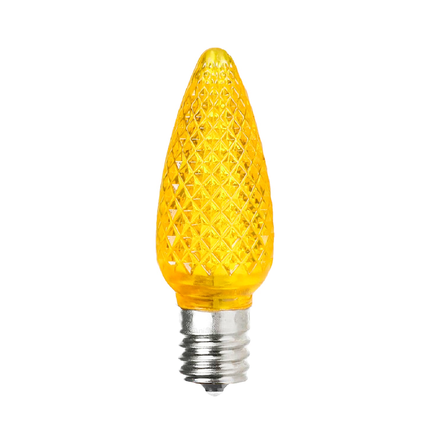 C9 Faceted LED Christmas Light Bulbs - Yellow