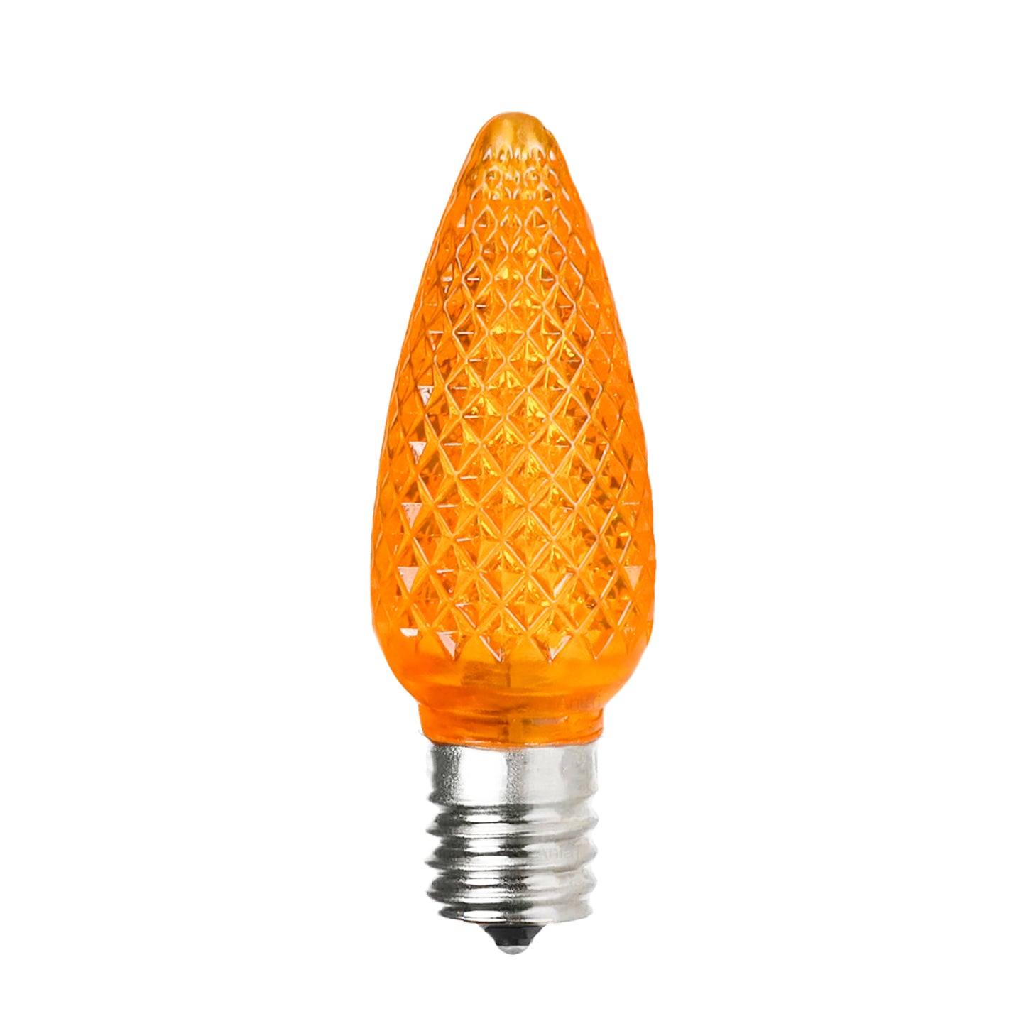 C9 Faceted LED Christmas Light Bulbs - Orange