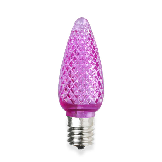 C9 Faceted LED Christmas Light Bulbs - Purple